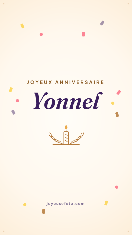 Image « Joyeux anniversaire Yonnel » au format story