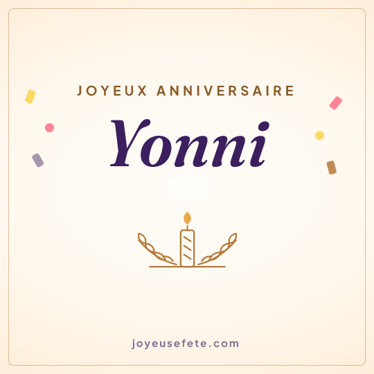 Image carrée « Joyeux anniversaire Yonni » pour WhatsApp