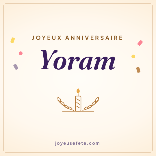 Image carrée « Joyeux anniversaire Yoram » pour WhatsApp