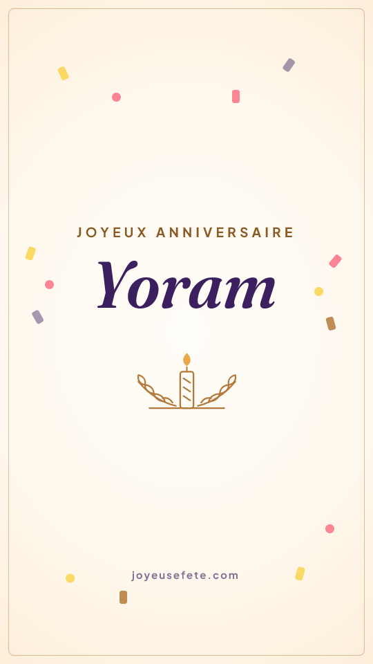 Image « Joyeux anniversaire Yoram » au format story
