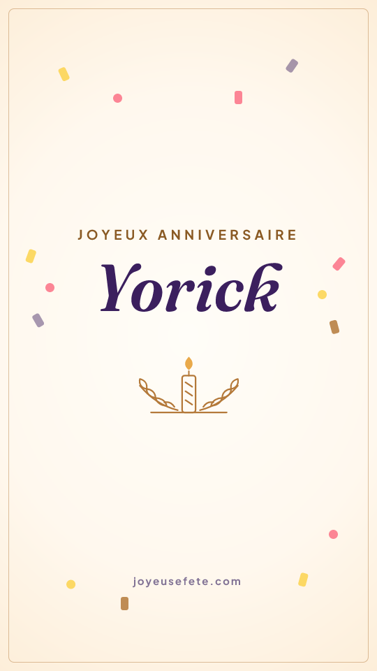 Image « Joyeux anniversaire Yorick » au format story