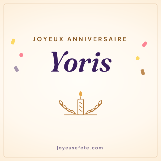 Image carrée « Joyeux anniversaire Yoris » pour WhatsApp