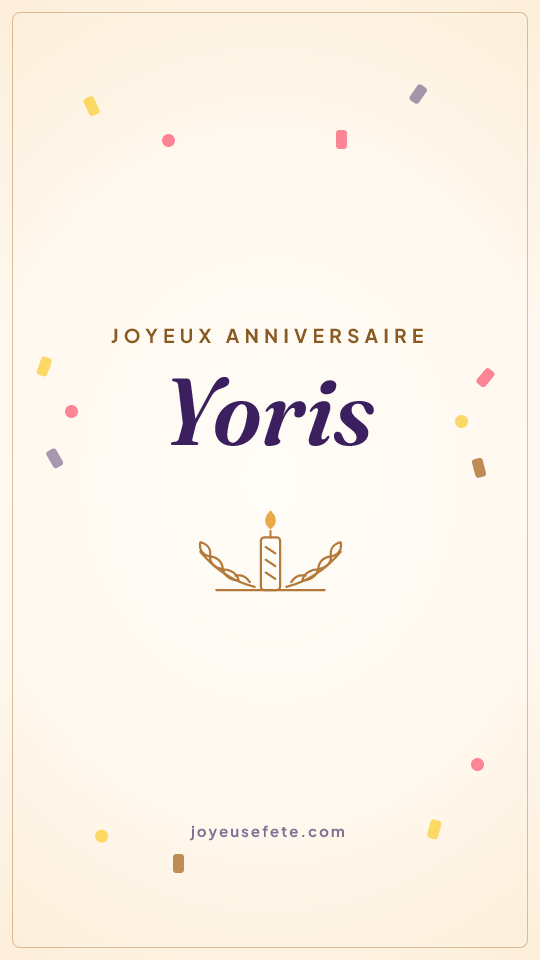Image « Joyeux anniversaire Yoris » au format story