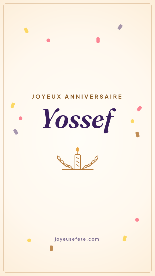 Image « Joyeux anniversaire Yossef » au format story