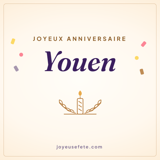 Image carrée « Joyeux anniversaire Youen » pour WhatsApp