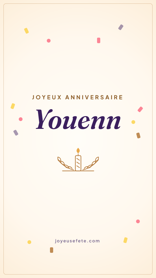 Image « Joyeux anniversaire Youenn » au format story