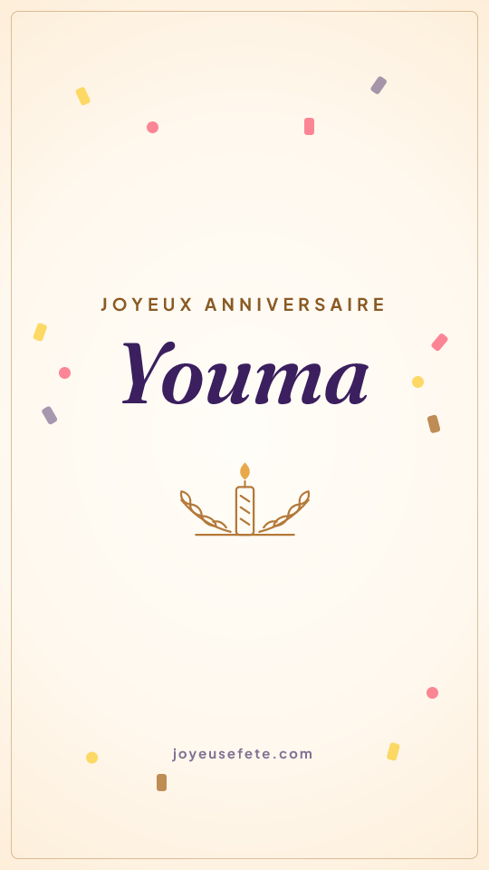 Image « Joyeux anniversaire Youma » au format story
