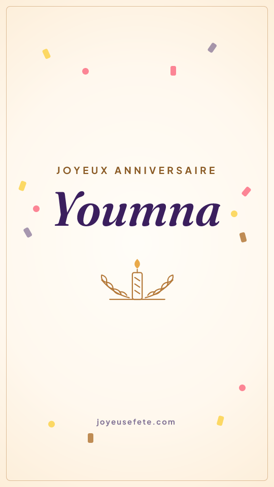 Image « Joyeux anniversaire Youmna » au format story