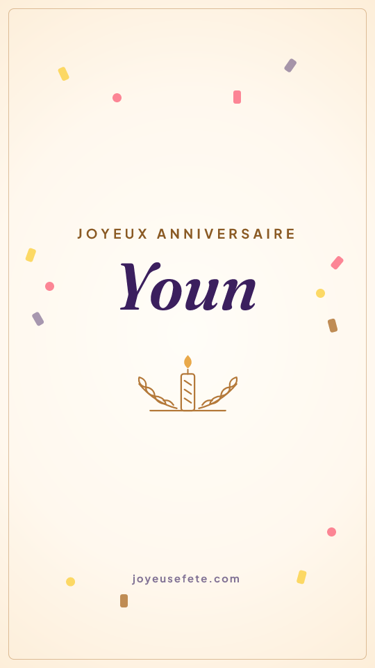 Image « Joyeux anniversaire Youn » au format story