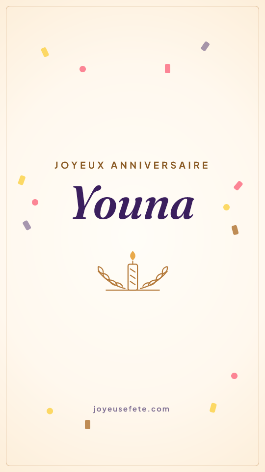 Image « Joyeux anniversaire Youna » au format story
