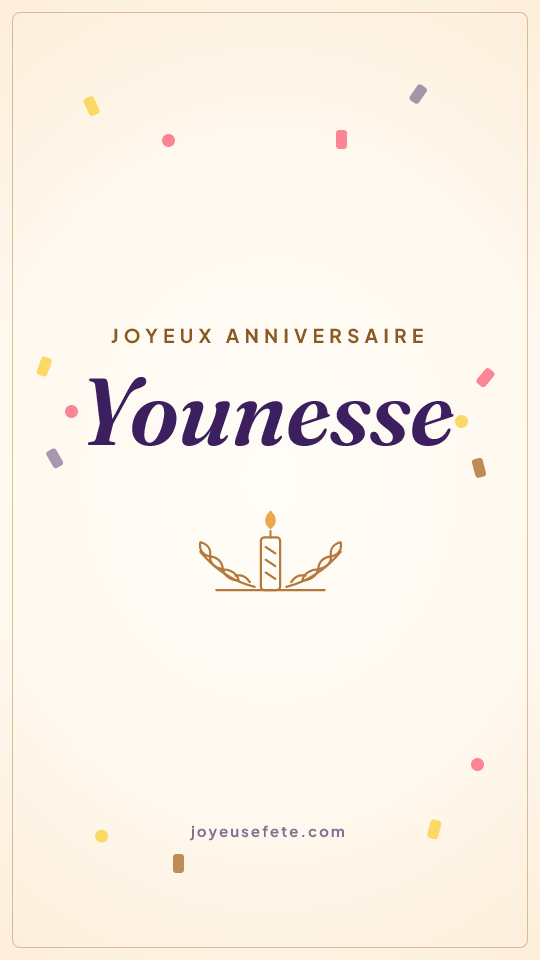 Image « Joyeux anniversaire Younesse » au format story