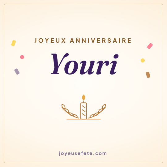 Image carrée « Joyeux anniversaire Youri » pour WhatsApp