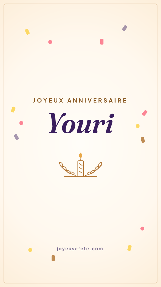 Image « Joyeux anniversaire Youri » au format story