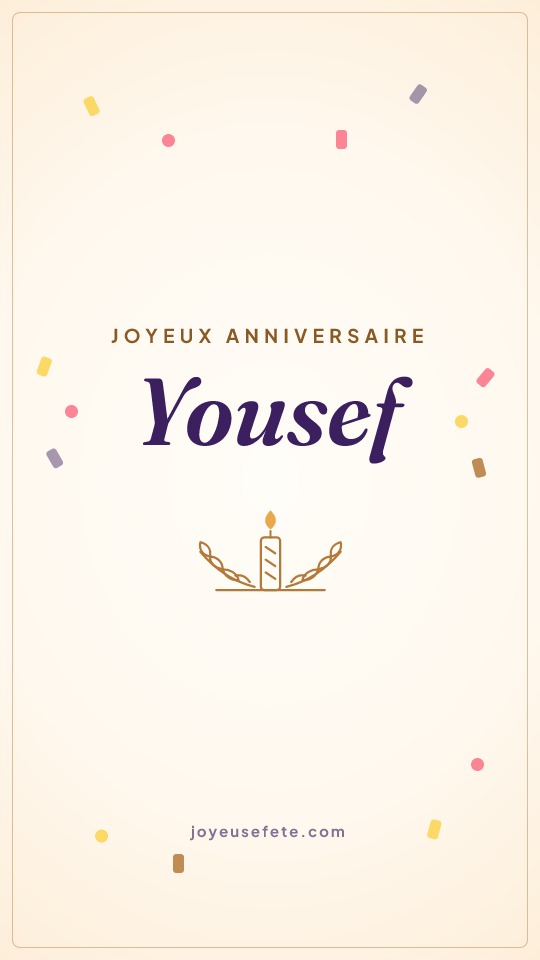 Image « Joyeux anniversaire Yousef » au format story