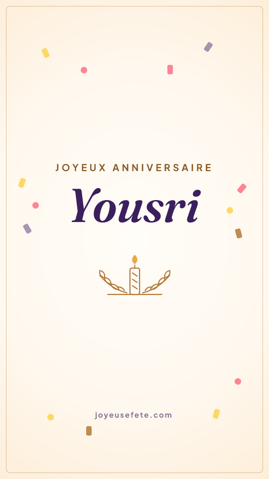 Image « Joyeux anniversaire Yousri » au format story