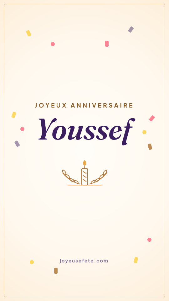 Image « Joyeux anniversaire Youssef » au format story