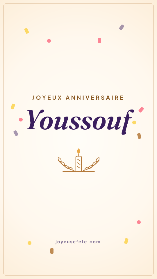 Image « Joyeux anniversaire Youssouf » au format story