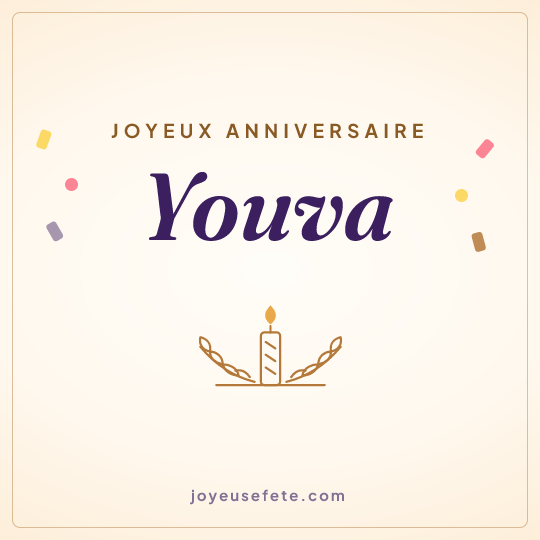 Image carrée « Joyeux anniversaire Youva » pour WhatsApp