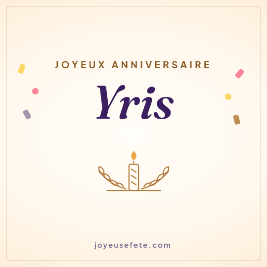 Image carrée « Joyeux anniversaire Yris » pour WhatsApp