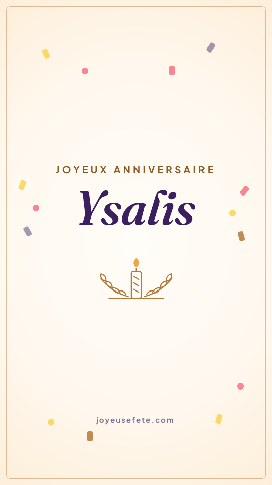 Image « Joyeux anniversaire Ysalis » au format story