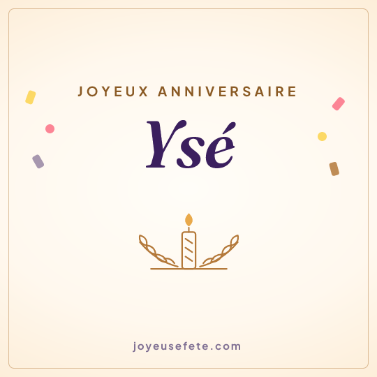 Image carrée « Joyeux anniversaire Ysé » pour WhatsApp