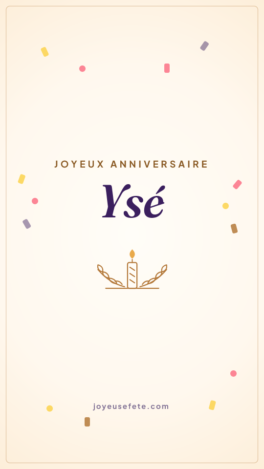 Image « Joyeux anniversaire Ysé » au format story