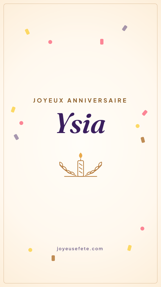 Image « Joyeux anniversaire Ysia » au format story