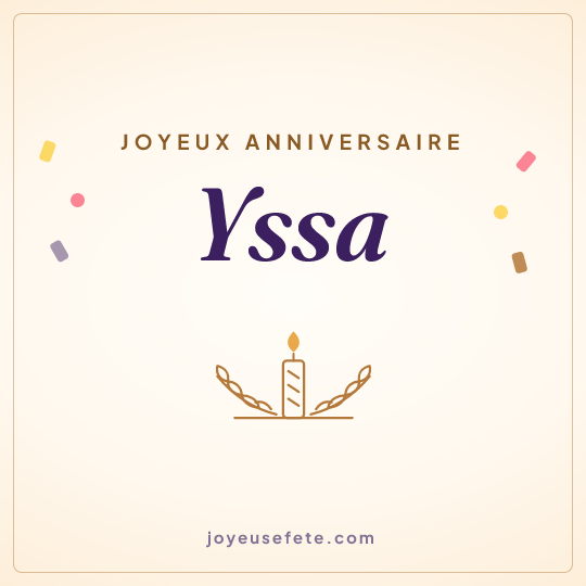 Image carrée « Joyeux anniversaire Yssa » pour WhatsApp