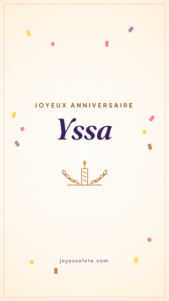 Image « Joyeux anniversaire Yssa » au format story