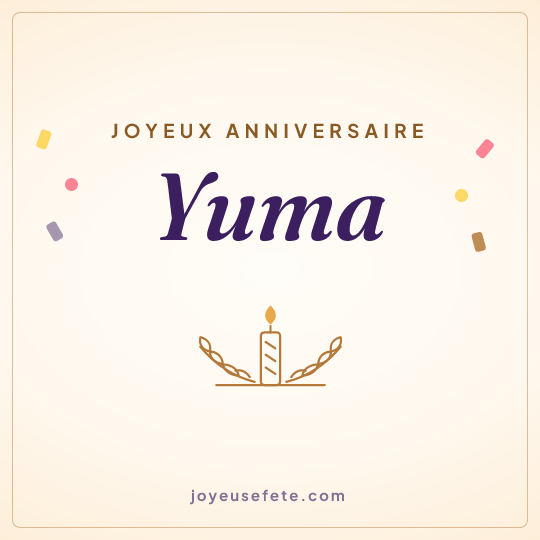 Image carrée « Joyeux anniversaire Yuma » pour WhatsApp