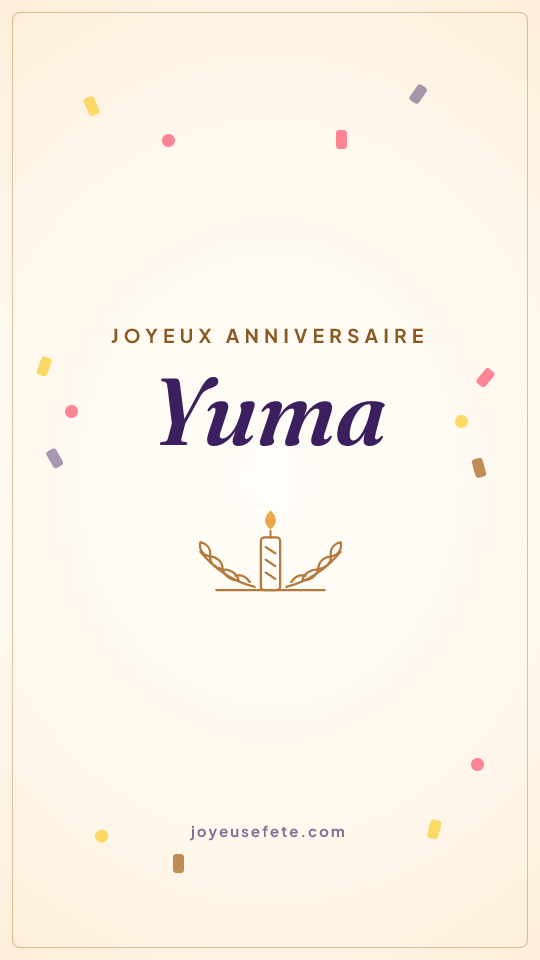 Image « Joyeux anniversaire Yuma » au format story