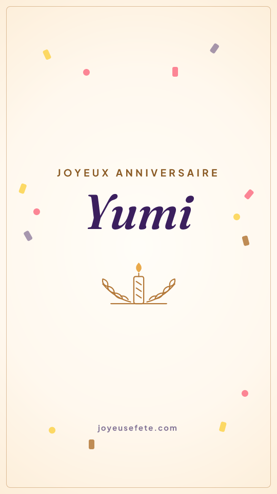 Image « Joyeux anniversaire Yumi » au format story