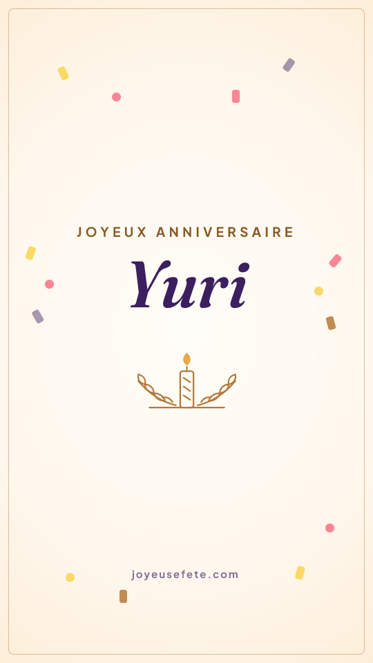 Image « Joyeux anniversaire Yuri » au format story