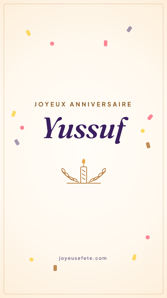 Image « Joyeux anniversaire Yussuf » au format story