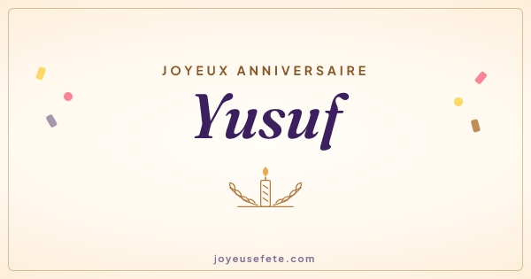 Image « Joyeux anniversaire Yusuf » au format large