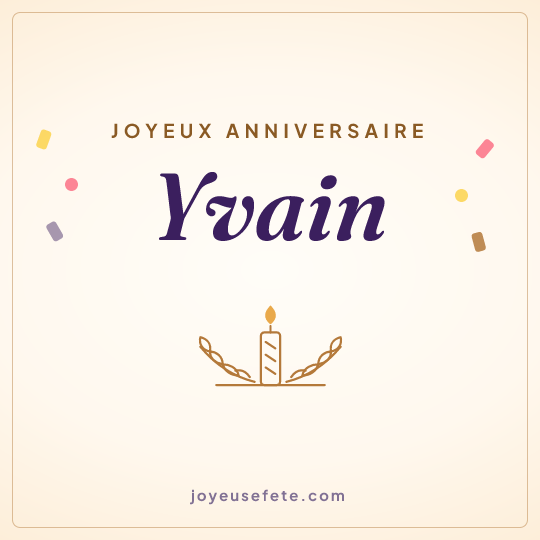 Image carrée « Joyeux anniversaire Yvain » pour WhatsApp