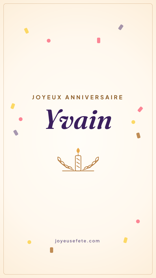 Image « Joyeux anniversaire Yvain » au format story