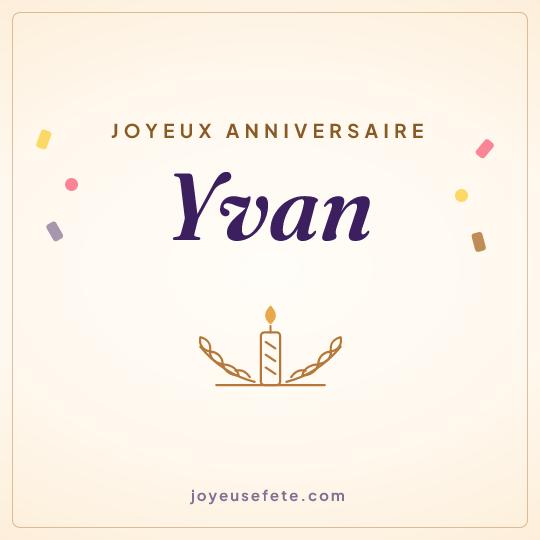 Image carrée « Joyeux anniversaire Yvan » pour WhatsApp