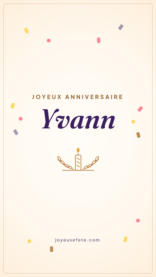 Image « Joyeux anniversaire Yvann » au format story