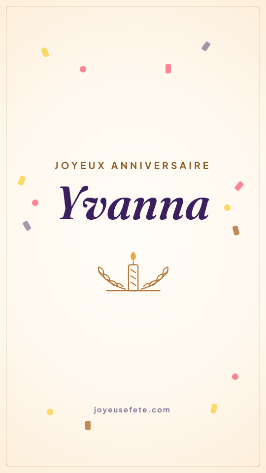 Image « Joyeux anniversaire Yvanna » au format story