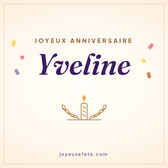 Image carrée « Joyeux anniversaire Yveline » pour WhatsApp