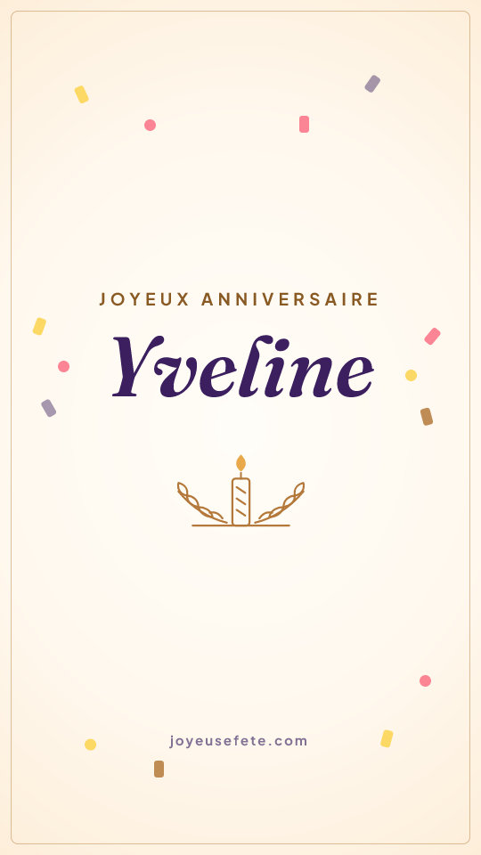 Image « Joyeux anniversaire Yveline » au format story