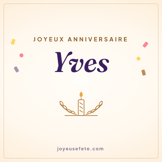 Image carrée « Joyeux anniversaire Yves » pour WhatsApp