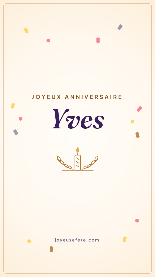 Image « Joyeux anniversaire Yves » au format story