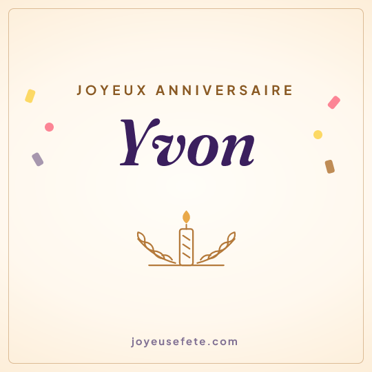 Image carrée « Joyeux anniversaire Yvon » pour WhatsApp