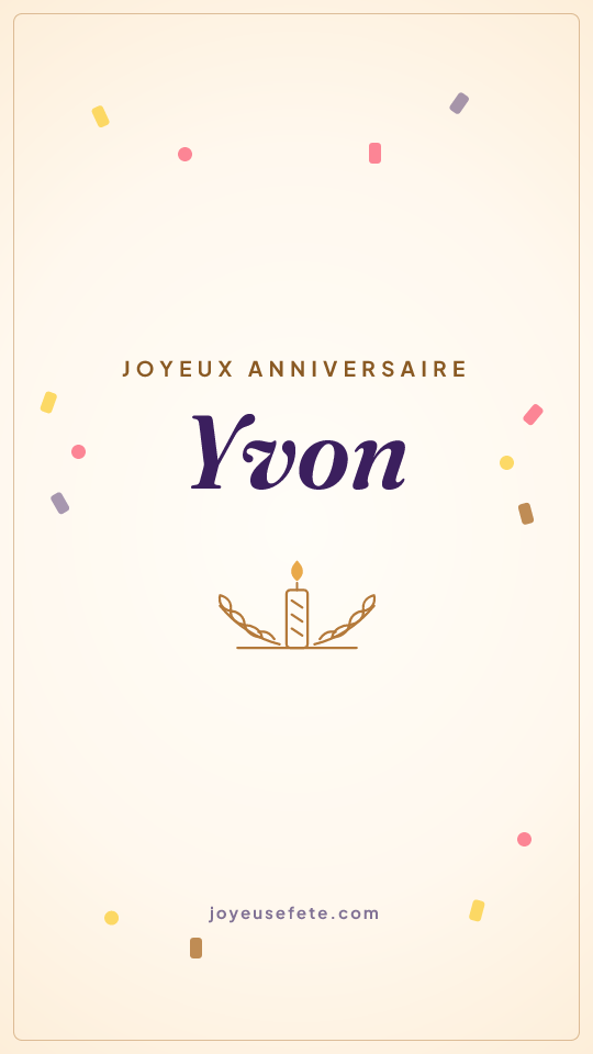 Image « Joyeux anniversaire Yvon » au format story