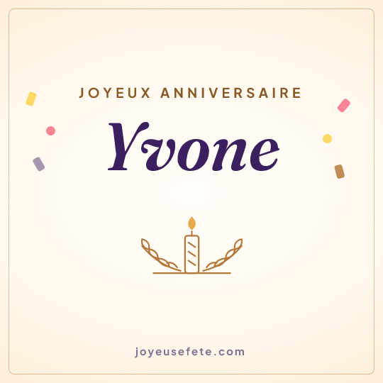 Image carrée « Joyeux anniversaire Yvone » pour WhatsApp