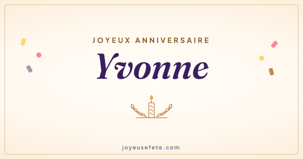 Image « Joyeux anniversaire Yvonne » au format large