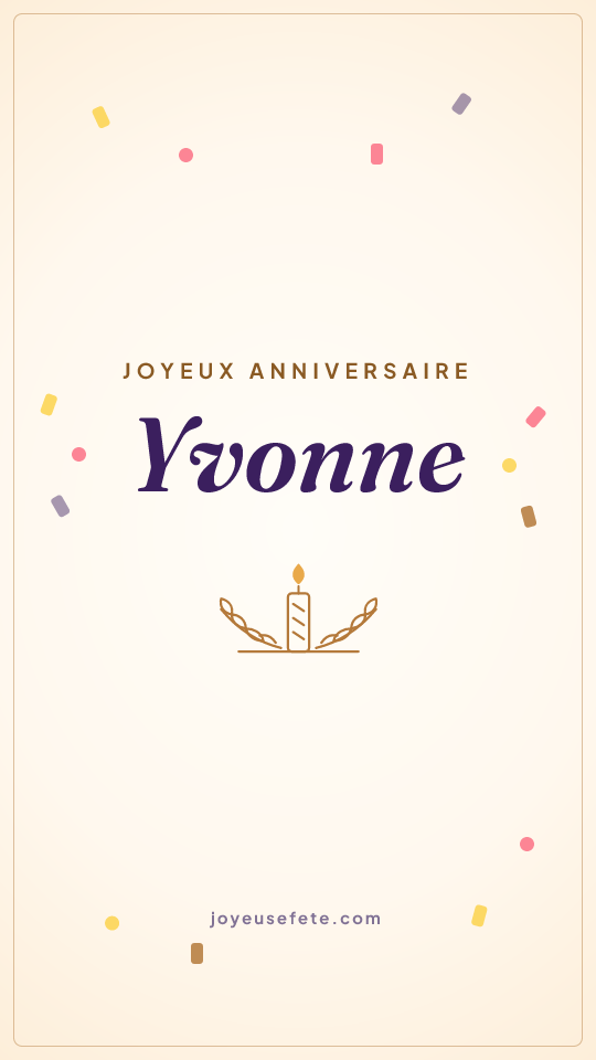 Image « Joyeux anniversaire Yvonne » au format story