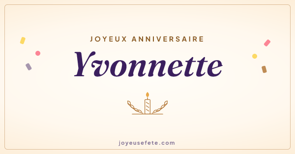 Image « Joyeux anniversaire Yvonnette » au format large